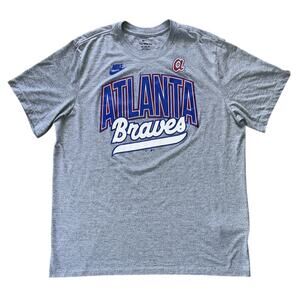 Nike Atlanta Braves Cooperstown Retro Heather Gray Tri-Blend T-Shirt 2XL